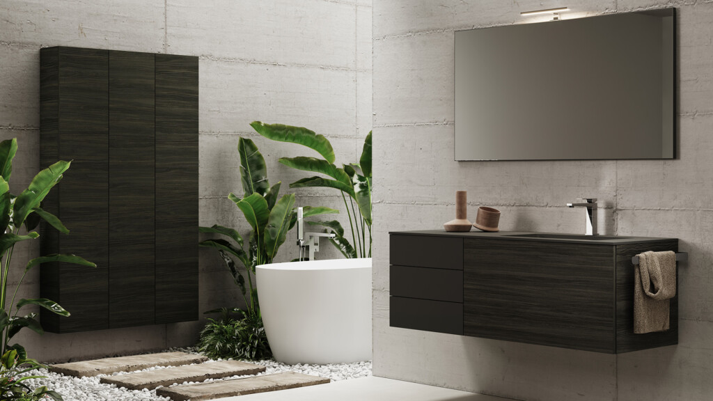 Delo - ambientazioni e tendenze bagno - bagno industrial con rubinetteria Delò Dado